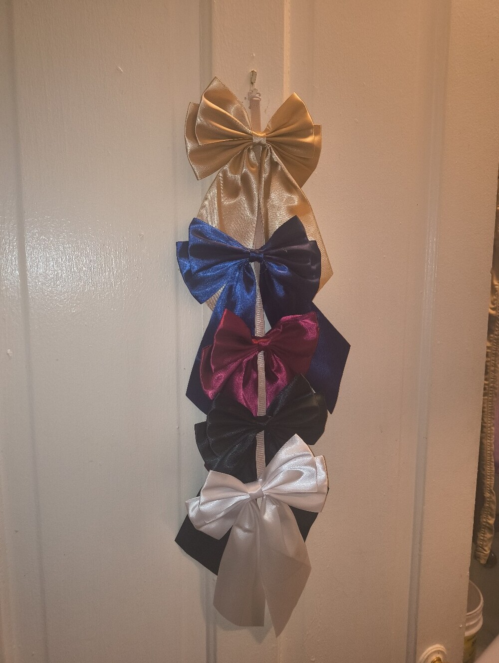 Kids Satin Hair Bow Set — Gold, Blue, Pink, Black, White